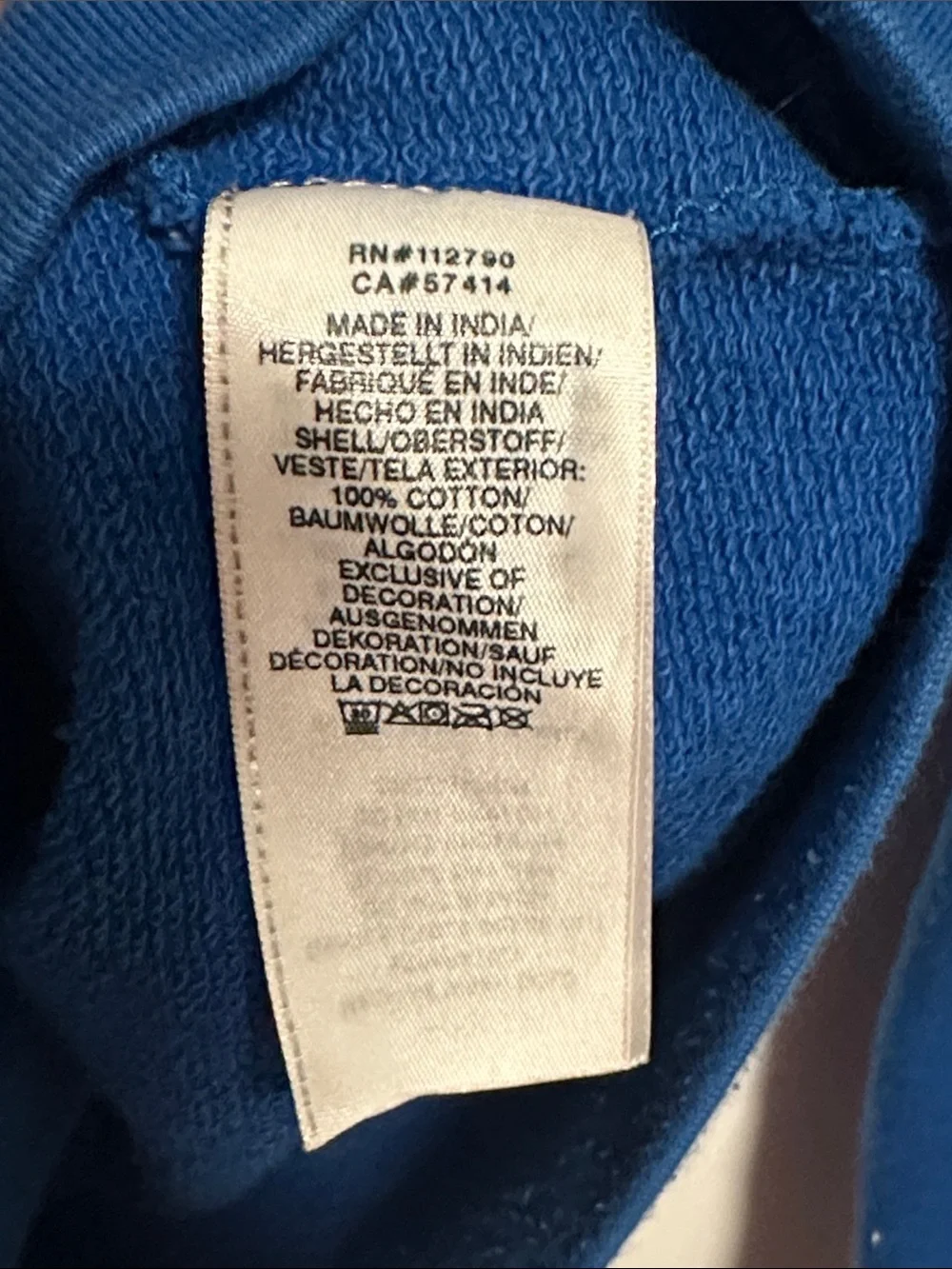 True Religion Blue, White & Red Logo Tape Zip Hoodie